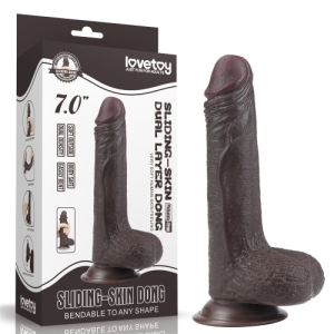 Dương Vật Giả Dán Tường Silicon Màu Đen - Có Lớp Da Tuột Như Thật - Siêu Mềm Mịn - Lovetoy 