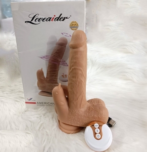 Dương Vật Giả Dán Tường Silicon Siêu Mềm - SIêu Ngoáy Kèm Nhánh Rung - Điều Khiển Từ Xa - Loveaider