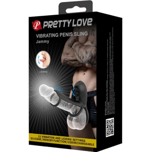 Vòng Rung Đeo Dương Vật Kết Hợp Lưỡi LIếm Siêu Phê - Prettylove Penis Sling